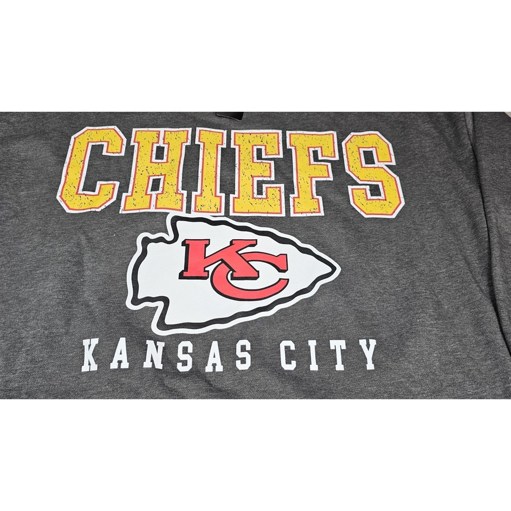 Kansas City Chiefs Sweatshirt Womens Lrg Gray Vintage Wash Oversized Mahomes - Picture 3 of 7